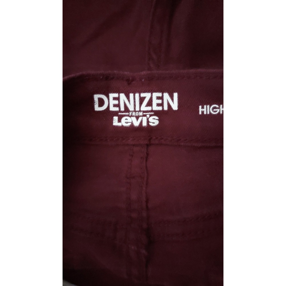 DENIZEN from Levi's High Rise Shortie Burgundy Distressed Cuffed Denim Shorts - Picture 6 of 8